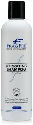 Hydrating Sensitive Skin Shampoo 8 oz - Sulfate Free Shampoo Fragrance Free Paraben Free - Color Safe Hypoallergenic Mild Hair Cleanser - Gluten Free Vegan - Natural Cucumber