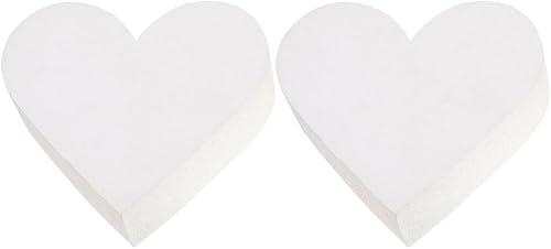 Toddmomy 2Pcs White Foam Cake Dummies Heart-Shaped 5.90In X 1.96In Lightweight Foam Cake Models for Wedding Favor Party Supplies and Practice Decorating