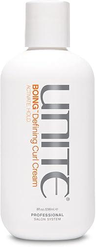 UNITE Hair BOING Defining Curl Cream – Definition, Hold & Frizz Control | UV & Heat Protection for All Curl Types – 8 Fl Oz