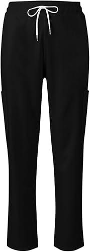 Womens Elastic Waist Scrub Pants - Soft Comfort, Adjustable Drawstring & Side Pockets | Nurses,Healthcare,Casual wear