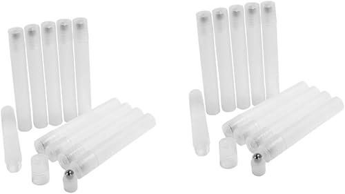 Housoutil 20pcs Refillable Roller Ball Bottles for Essential Oils Perfumes Metal Roller Container Opener Leak Travel for Oils and Fragrances