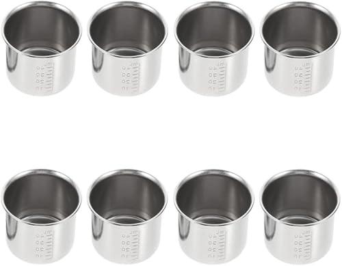 Ciieeo 8-piece Stainless Steel Medicine Measuring Cup Scale 40ml Graduated Measure Cup for Home Lab Hospital High-strength and Safe