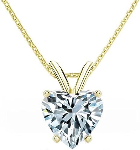 The Diamond Deal .50ct to 5.00 Carat Emerald Shape Solitaire Lab-Grown Diamond Solitaire Pendant Necklace in 14k Yellow, White or Rose Gold With 18" Gold Chain