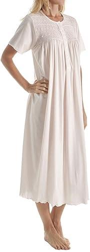 P-Jamas Women's Ines Ines Smocked Short Sleeve Nightgown