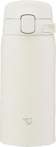 Zojirushi SU-BA36-WM Water Bottle, 12.2 fl oz (360 ml), Easy to Clean, Dishwasher Safe, Seamless Stopper, Only 2 Washings, Lightweight & Compact, Cold & Heat Retention, One-touch Mug, Cocoon White