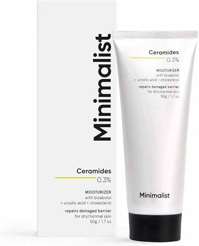Minimalist 0.3% Ceramide Bisabolol Face Moisturizing Cream For Barrier Repair & Deep Moisturization | For Dry to Normal Skin Type | For Women & Men | 1.7 Oz / 50 gm
