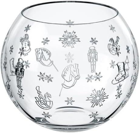 Villeroy & Boch Toy’s Delight Collection Tealight Holder with Christmas Themed Design, 4.25 x 3.75 in, Clear