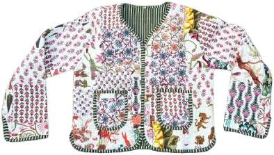 LimraCreation® Handmade Patchwork Quilted Cotton Jacket for Women – Boho Reversible Vintage Coat, Lightweight Layering Jacket