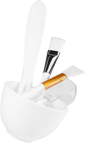 DIY Facial Mask Tool Set 5pcs Silicone Mixing Bowl Anti-drop Beauty Salon Bowl with Stirring Rod, Silicone Brush, Soft Bristle Brush, and Measuring Spoon for Skincare Treatment