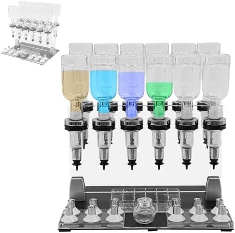 Adjustable Perfume Dispenser Kit - 12 Bottles & Pumps (0.2Qt) for Easy Lab & Bar Transfers - Perfect for DIY Fragrance Mixing & Essential Oil Blending