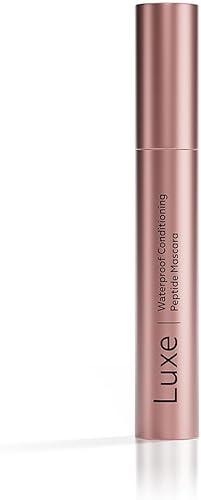Luxe Cosmetics Waterproof Conditioning Peptide Mascara, Buildable Volume & Length, Long-Lasting Smudge-Proof Black, Lash Extension Friendly