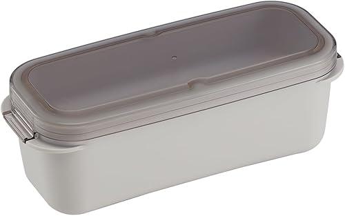 Skater PALB8-A 2-Tier Lunch Box, 27.6 fl oz (800 ml), Integrated Gasket, Easy to Clean, Dishwasher Safe, Microwave Safe, Made in Japan, Sand White