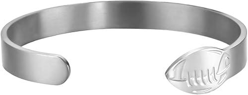 kkjoy Rugby Cuff Bracelet Stainless Steel Bangle Wristband Sport Accessories Jewelry for Women Men Players Sport Lovers