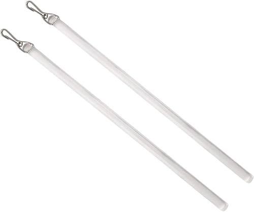 Pack of 2 Clear 17Inch Curtain Pull Wand Drapery Control Pull Rod Stick with Hook for Opening and Closing Curtain