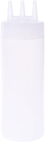 3 Hole Squeeze Bottle Condiment Dispenser Sauce Vinegar Oil Ketchup Cruet Bin Squeeze Bottles For Sauces 8 Oz