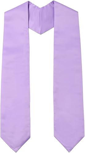 BLESSUME Adult Unisex Plain Graduation Stole for Academic Commencements