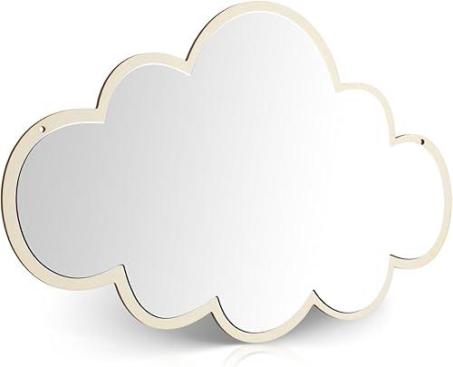 SAFIGLE Child Safe Cloud Shape Mirror for Kids Room Wall Decoration Self Adhesive Shatterproof Acrylic Mirror for Nursery 15X10 Inch