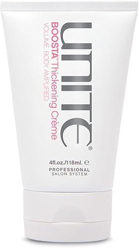 UNITE Hair – BOOSTA Thickening Crème – Lightweight Styling Cream to Instantly Add Thickness & Touchable Volume – For Fine or Limp Hair – UV & Thermal Protection – 4 Fl Oz