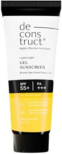 De-construction Lightweight Gel Sunscreen with SPF 55+ PA+++, Broad Spectrum Protection, 50g