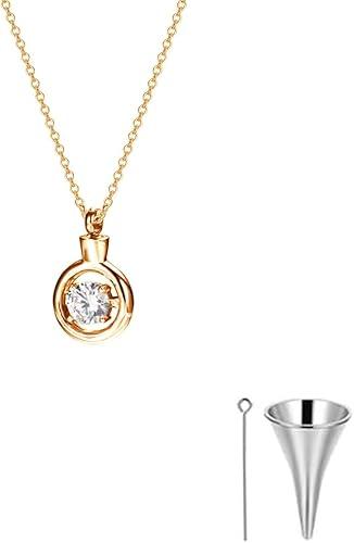 14K Gold Birthstone Urn Necklace for Ashes, 10K/14K/18K Real Gold Cremation Necklace for Women Keepsake Necklace Memorial Locket Ash Holder
