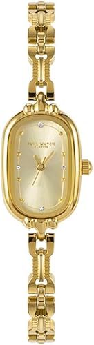 CARLIEN Women Vintage Petite Bracelet Gold Dainty Watch Small Oval Analog Quartz Watch Luxury Waterproof Ladies Diamonds Wristwatch