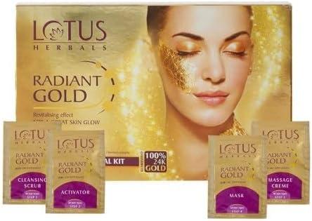 Radiant Gold Cellular Glow Facial Kit with 24K Gold Leaves for Natural Glow, All Skin Types, Men & Women, 37g
