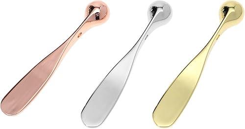 PRETYZOOM 3pcs Metal Eye Cream Applicator Stick and Face Cream Spatula Set Massage Function for Precise Cosmetic Scoop and Facial Skincare Use