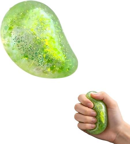 Mango Squishy Squeeze Stress Ball,Slow Rising Squishy for Stress Relief,for Birthday and Party Decorations,Soft Sensory Fidget Adults Toy-Green