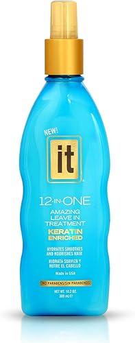 Freeze It 12-in-One Amazing Leave-in Hair Treatment Spray- Infused with Keratin, Borage Oil for Hydration, Smoothness, Nourishment - Strengthens, Protects Dry & Damaged Hair