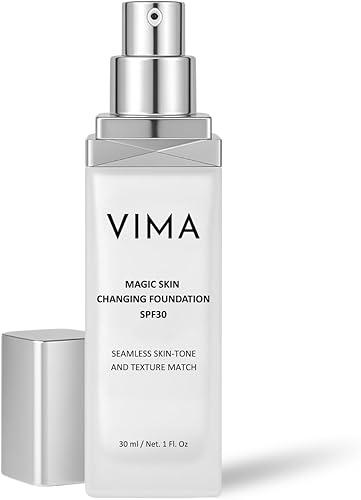 Vima Color Changing Foundation with Sunscreen – Fragrance-free - Paraben-Free and Vegan Makeup – Lightweight, Long-Lasting Coverage – 1 fl oz