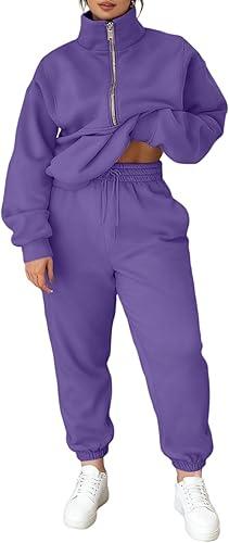 Womens 2 Piece Outfits Fall Fashion Airport Tracksuit Lounge Set Leisure Plus Size Zipper Clothes Sweatsuits