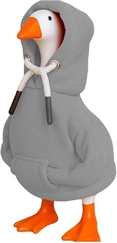 7 Inch Desk Goose Outfit Hoodie Magnetic Tabletop Decor Key Holder Costume Accessory for Home Office Desk Decorations (Gray)