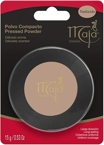 Traslucido Maja Pressed Powder| Delicately Scented Pressed Powder, Mirror and Tassel Compartment for Flawless Skin; 0.53 Ounces