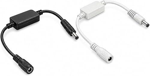 Router Rebooter, WiFi Reset Device, Automatic Restart Cable with DC5521 Male to Female Connector, 24-Hour Smart Timer for Modem, CCTV & Network Gear, Improves Internet Speed (Black and White)