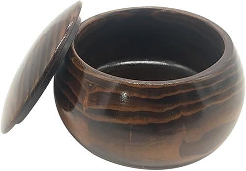 Kisangel 180pieces Large Solid Jar Lid Bowl for Go Game Storage Reversible Game Box Stones Holder Storage Bowl Pieces Jar Box Supply