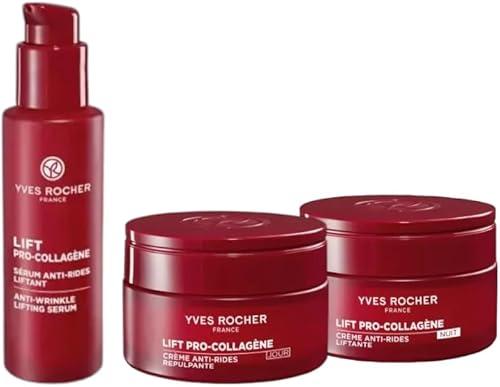 Yves Rocher Lift Pro-collagene Anti-wrinkle Firming Serum Day Night Cream Set of 3-30 ml./1 fl.oz./50 ml./1.7 fl.oz.
