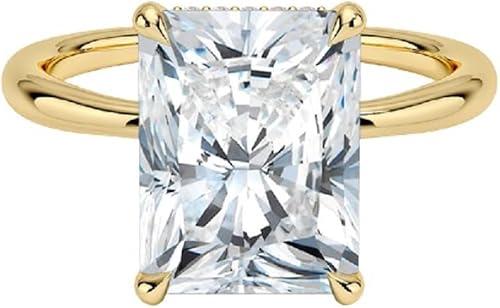 4 Carat Radiant Cut IGI certified Lab Grown Diamond Ring 10K 14K 18K Solid Gold Lab Grown Diamond Engagement Ring Wedding Bridal Ring Anniversary Christmas Gift For Women (E-F Color VVS1-2 Clarity)
