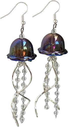 Artistic Crafted Jellyfish Ear Drops Trendy Jellyfish Shape Earrings Unique Ear Hook Ornament for Parties Dating Stylish