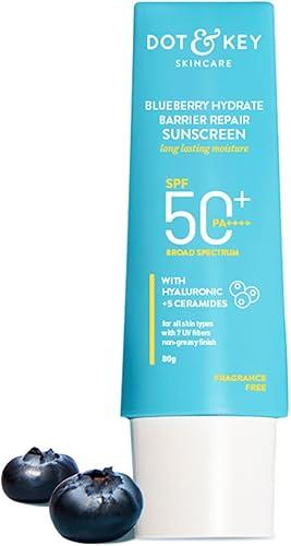 Dot&Keey's Blueberry Hydrate Barrier Repair Sunscreen, SPF 50+ PA++++, 80g