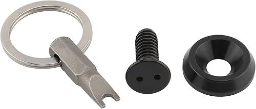 Seat Bolt Screw 1/4"-20 Thread with Anti Theft Ring for Harley Sportster Dyna Softail Touring Road King Electra Glide Street Glide CVO 1996-2024 (Black)