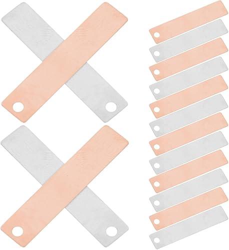 Luxshiny 20pcs Copper Zinc Anode Set for DIY Fruit Battery Experiments Smooth Surface Zinc and Copper Plates for Scientific Research and Creative Projects