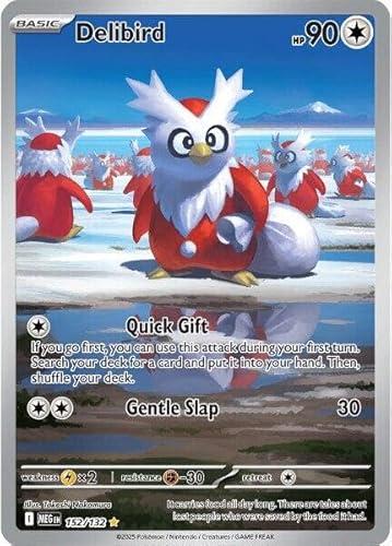 Pokemon - Delibird 152/132 - Mega Evolution - Illustration Rare - Foil - Single Card