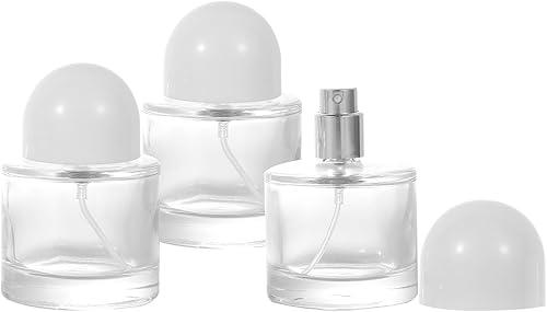Clear Glass Atomizer 30ml/1.01oz Round Empty Perfume Spray Bottle,Portable Fragrance Fine Mist Spray Bottle Perfume Dispenser for Travel 3 Pack