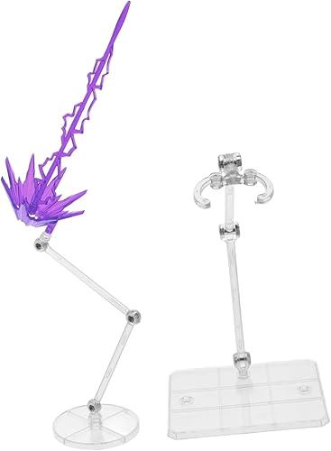 Anime Figure Display Stand with Energy Effect Base for 1/12 Scale Action Figures and Dolls Portable Doll Standing Rack for Collectible Model Display and Storage