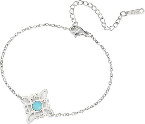 EUEAVAN Witch Knot Bracelet for Women Celtic Knot Gemstone Anklet Nudo De Bruja Good Luck Triquetra Trinity Wiccan Amulet Jewelry Irish Gifts