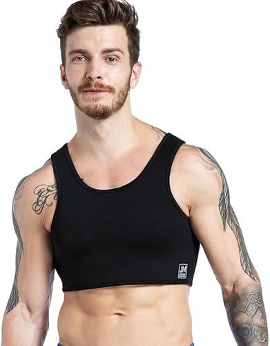 JOCKMAIL Men's Neoprene Brace Vest Chest Support Strap Fitness Gym Sports Bra Vest Mens Chest Compression Vest