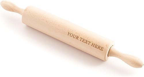 tuuli Kitchen Professional Rolling Pin with Individual Personalised Engraving 44 x 5.5 cm