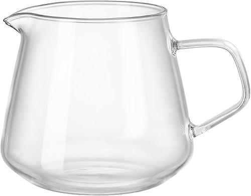 Gatuida Glass Coffee Server 650ml Transparent Coffee Carafe Pot for Home Office Cafe Use