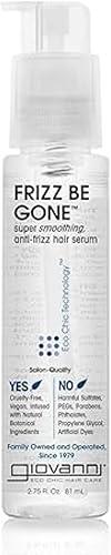 GIOVANNI ECO CHIC Frizz Be Gone - Super Smoothing Anti-Frizz Hair Serum, Adds Shine, Seals in Color, Infused with Natural Botanical Ingredients, Salon Quality, No Parabens - 2.75 oz (1 Pack)