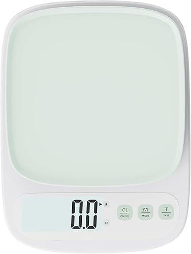 YRY Minimalist Precision Kitchen Scale - 22lbs (10kg) Capacity, 1g (0.035oz) Graduation, Large LCD Display, Tare Function, and ML Unit Green(10kg/1g)